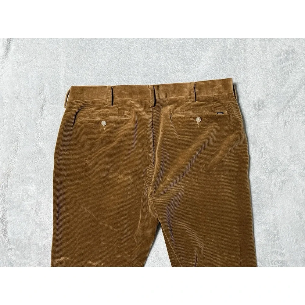 Polo Ralph Lauren Corduroy Pants Mens 35x28 Brown‎ Classic Fit Stretch